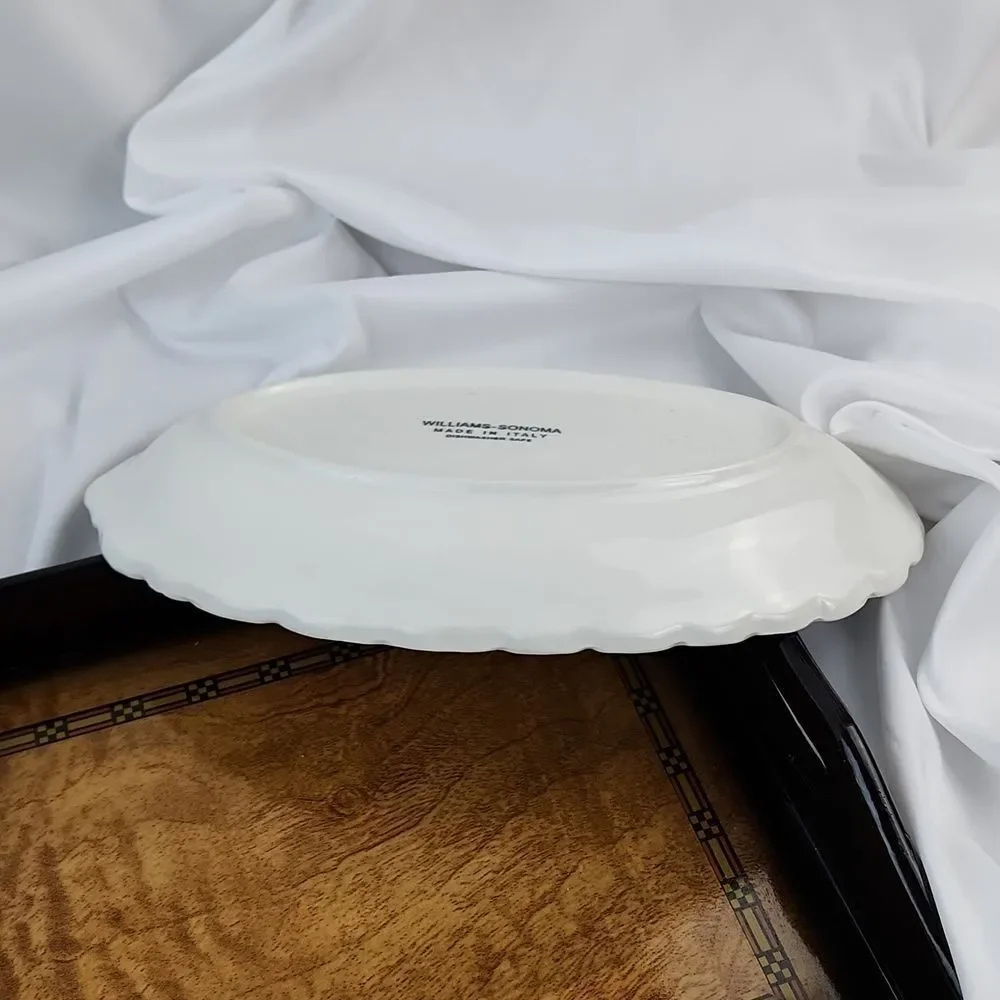 🔹️Williams Sonoma White Leaf Print Italian Serving Platter